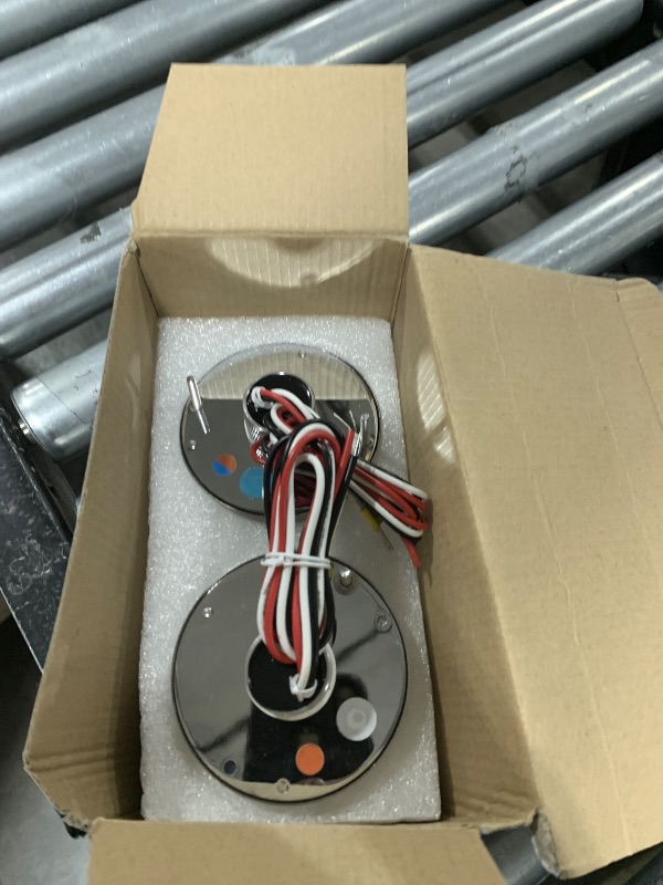 Photo 1 of Partsam 2Pcs Glass Watermelon Lights [Patented] Clear Lens Amber LED Side Marker Turn Signal Lights with Bezel Replacement for Kenworth Peterbilt Freightliner Trucks