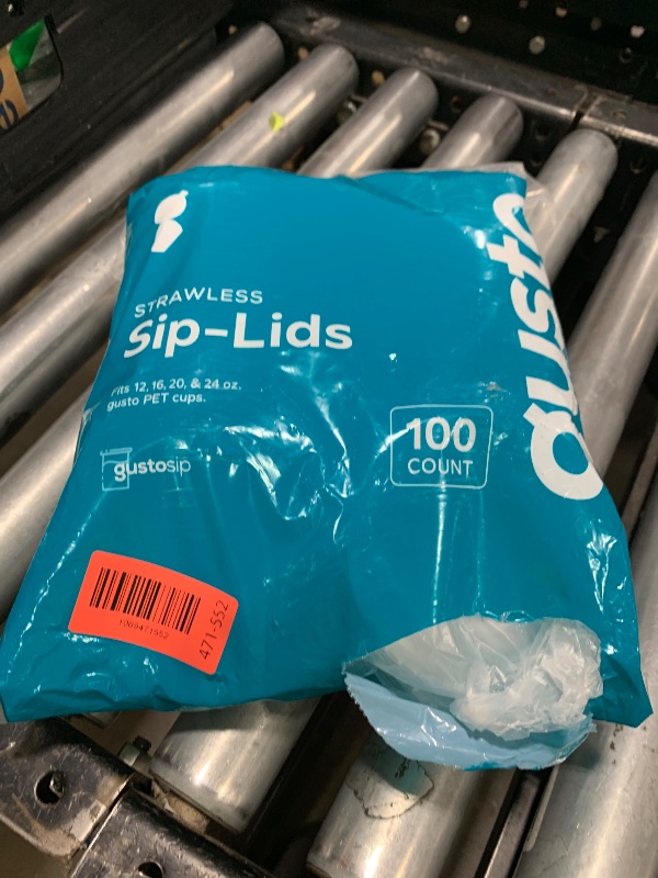 Photo 1 of [100 Count] Crystal Clear Strawless PET Plastic Lids for 12, 16, 20 & 24 oz. Milkshake Cups