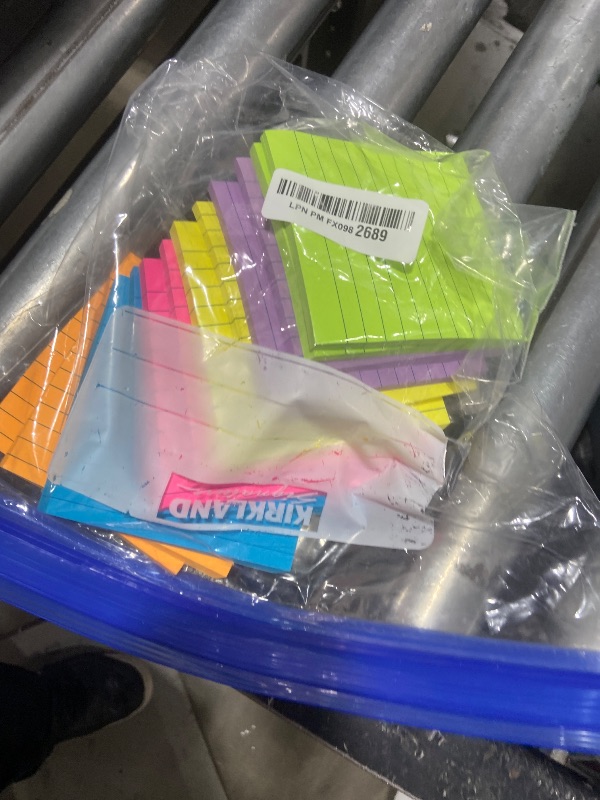 Photo 1 of (12 Pads) Lined Sticky Notes 4x4 in, 6 Bright Colors Self-Stick Note Pads, Strong Adhesive, 47 Sheets/Pad
