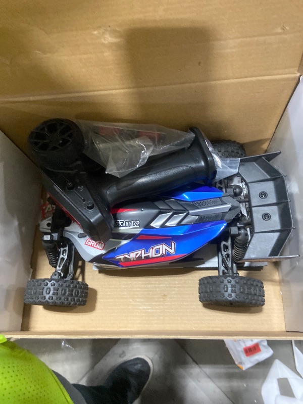 Photo 1 of ARRMA RC Car Typhon GROM 4x4 Smart Small Scale Buggy RTR with Battery & Charger, Blue/Silver ARA2106T1