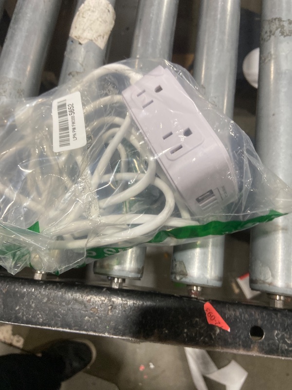 Photo 1 of 10 Ft Surge Protector Power Strip - YISHU 3 Side Outlet Extender with 8 Widely AC Outlets and 4 USB Ports, 10 Feet Extension Cord with Flat Plug, Wall Mount Desk USB Charging Station, ETL,White