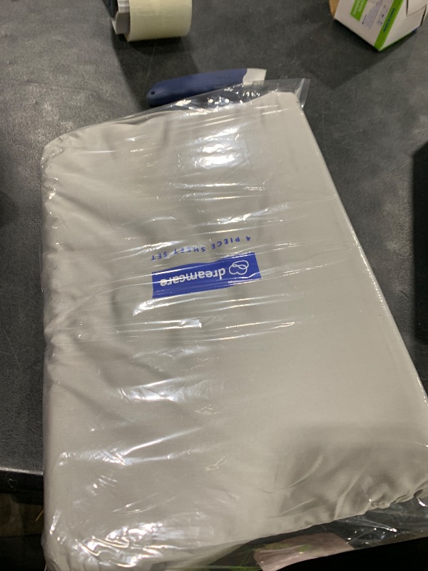 Photo 1 of DREAMCARE 100% Viscose from Bamboo Sheets Queen Size - 4 Pc Luxury Cooling Sheets for Hot Sleepers, Queen Size Bed Sheets Set, Viscose from Bamboo Set (Light Gray)