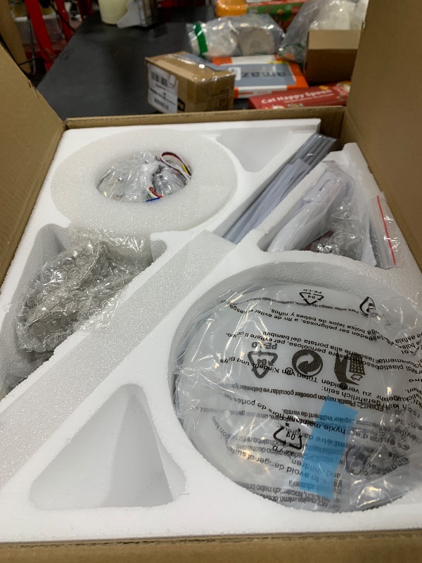 Photo 1 of Dolavast Ceiling Fans with Lights, 42 Inch Low Profile Ceiling Fan with Light and Remote Control, Flush Mount, Reversible, 3CCT, Dimmable LED, Quiet, Nickel Ceiling Fan for Bedroom, Kitchen