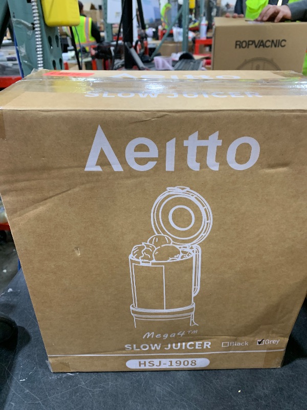 Photo 1 of Aeitto Juicer Machines Fits Whole Fruits, Cold Press Juicer with Wide Feed Chute, Masticating Juice Extractor Machine Easy to Clean, High Juice Yield, Easy to Assemble, Self Feeding