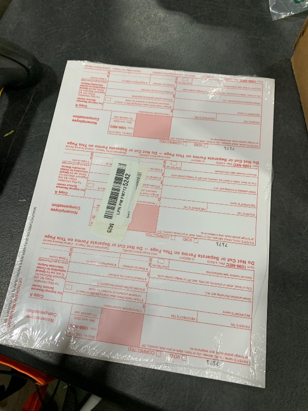 Photo 1 of 1099 NEC Copy A Forms 75 Forms (25 Sheets) Federal Income Laser Tax Forms, 2025