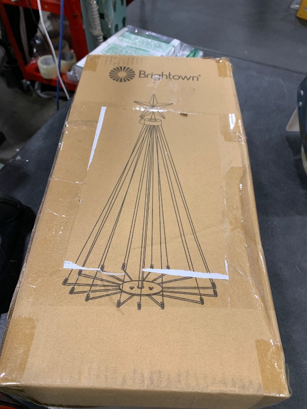 Photo 1 of Christmas Cone Tree Light, 7.5ft 295 LED Light Show Christmas Tree with 8 Modes Timer Remote, Dimmable Artificial Christmas Tree for Porch Yard Patio Indoor Outdoor Xmas Holiday Decor, Warm White