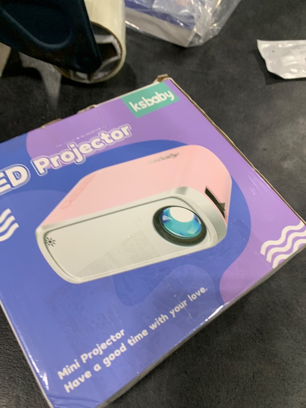 Photo 1 of ksbaby Mini Projector for Outdoor Portable Projectors, SmartPhone Screen Can be Mirrored to The Projector Through a Data Cable, Movies-Projector Compatible with HDMI, USB, Type-C, Laptop, TV Stick