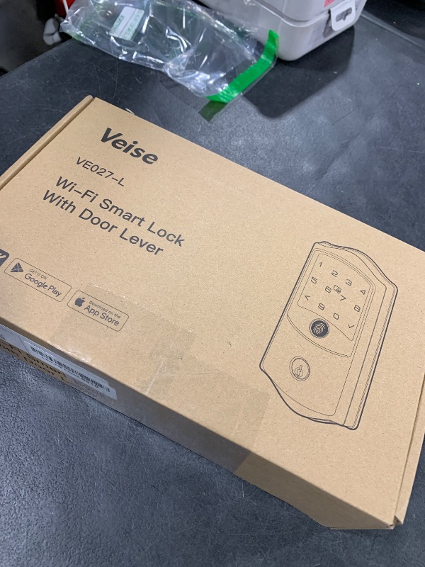 Photo 1 of Veise VE027-L Built-in WiFi Smart Lock with Handles, Fingerprint keyless Entry Door Lock Set, App Remote & Voice Control, Electronic Deadbolt for Front Door, Touchscreen Keypad, Auto Lock, Matte Black