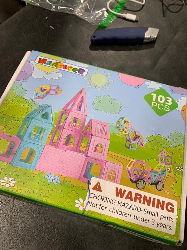 Photo 1 of MAGBLOCK Magnetic Building Blocks Set, Upgraded Magnetic Tiles Toys for 3 4 5 6 7 8+ Year Old Girls, 103pcs Magnet Toys for Toddlers Boys and Girls 3-5