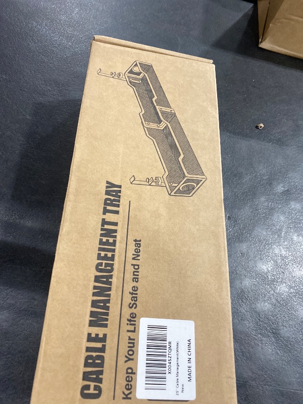 Photo 1 of [Upgraded] Extra Large Under Desk Cable Management, Cinati 25" Wire Organizers No Drill, Cable Tray with Clamp for Wire Management, Cord Organization Box for Office, Home - No Damage to Desk(White)