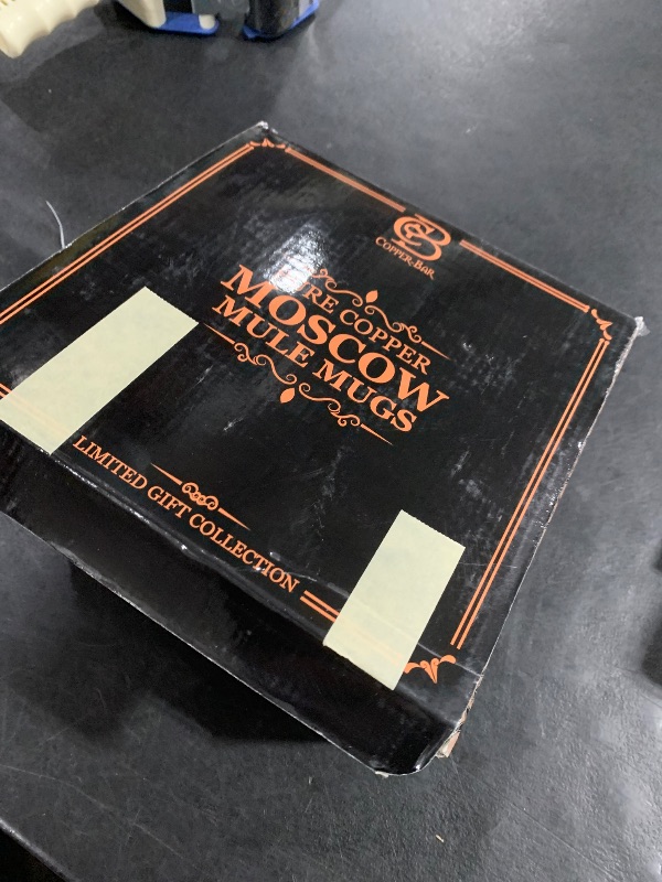 Photo 1 of COPPER-BAR Moscow Mule Copper Mugs - Unique HANDCRAFTED Gift Set of 4, Hammered by Artisan, 100% Pure Solid Copper Cups 16oz for Drinking Water & Cocktails, Include 19 Pcs accessories & Special Opener