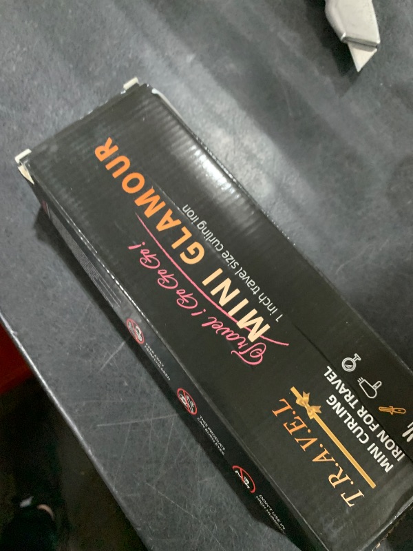 Photo 1 of 1 Inch Mini Travel Curling Iron, 100-240V Travel Dual Voltage Curling Iron for Short Hair with 5 Heat Settings, Small Curling Wand with Temperature Memories and Lock, Rose Gold