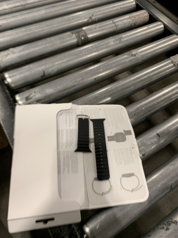 Photo 1 of Apple Watch Band - Ocean Band (49mm) - Black with Natural Titanium Finish - Regular