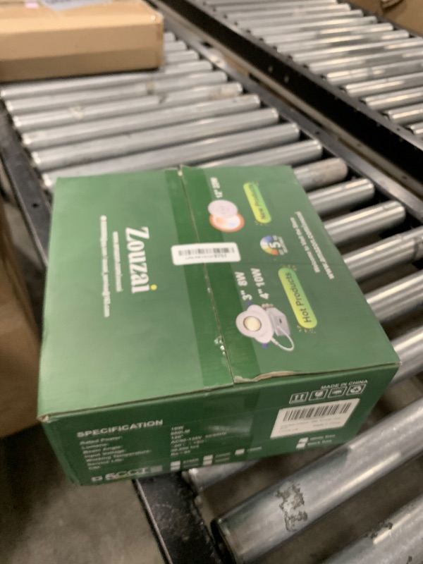 Photo 1 of zouzai 4 Inch Square LED Recessed Light for Round Cut Outs,Ultra-Thin 5CCT Selectable & Dimmable Downlight with Junction Box, ETL & Energy Star Certified?12 Pack White?