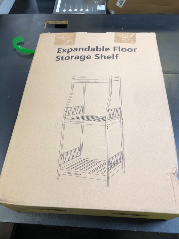 Photo 1 of **INCOMPLETE** HapiRm Bathroom Shelf Unit Organizer - 3 Tier Expandable Narrow Shelf, Metal Free-Standing Shelves, Open Floor Rack Slim Storage Cabinet, Ideal for Bathroom, Laundry, Kitchen Organization (Black)