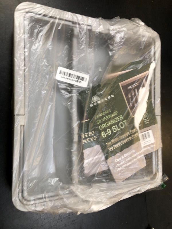 Photo 1 of *DAMAGE** Homecor Large Utensil Organizer for Kitchen Drawer, Expandable Silverware Drawer Organizer Cooking Tray, Cutlery and Flatware Utensil Holder Kitchen Spatula Tools Storage with 3 Dividers, Grey