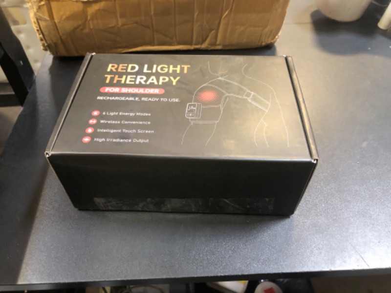 Photo 1 of Red Light Therapy for Shoulder with Heat & Massage, 6 Modes 5000mAh Cord-Free Controller Infrared Light with 216 Beads 660nm & 850nm Portable Heated Shoulder Pad, Last 110-240mins