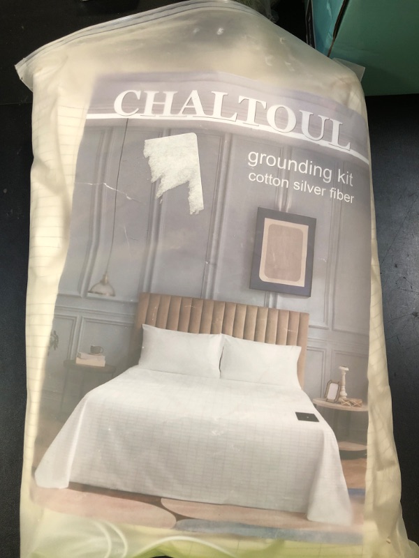Photo 1 of CHALTOUL Grounding Sheets California King Premium Cotton for Healthy Sleep Therapy, Deep Pocket Grounding Fitted Sheets Includes Grounding Cord (Beige, California King -72"x84"x14")
