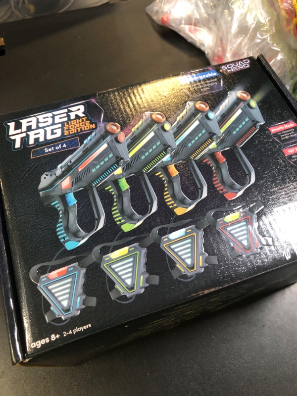 Photo 1 of Squad Hero Rechargeable Laser Tag for Kids, Teens & Adults - Boys Gifts - Blasters & Vest Sensors - Fun Ideas Age 8+ Year Old Toys - 4 Set - Lazer Teen Boy Game Boys & Girls Outdoor Teenage Activities