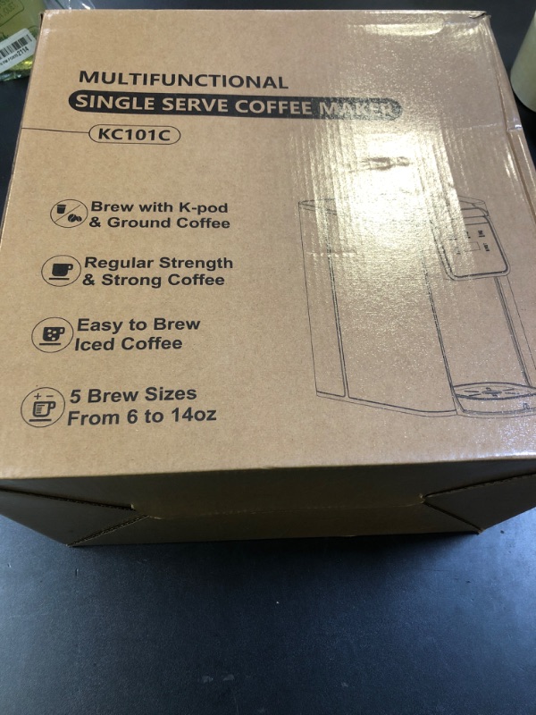 View 2 of Karosie K Cup Coffee Maker with Strong Brew Setting, 50oz Removable Tank, 6-14 oz Brew Sizes Hot & Iced Coffee Machine for K-Cup and Grounds, Descaling Reminder, Stainless Steel,Black