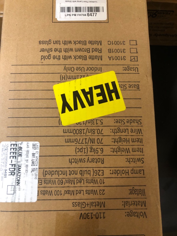 Photo 1 of *SEE CLERK NOTES* Floor Lamps for Living Room, 70" Floor Lamp Standing Torchiere Lamp with Etched Glass Shade, Metal Pole & Heavy Base, Vintage Tall Corner Lamp Decor for Bedroom, Living Room, Office. No Bulbs (2 Head)