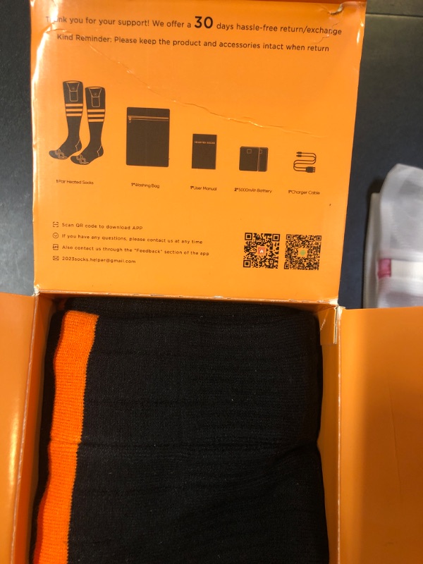 Photo 1 of Heated Socks for Men Women, Upgraded Rechargeable Electric Heated Socks Up to 10 Hours, Washable Winter Foot Warmer Socks for Outdoor Camping Skiing Hunting Hiking