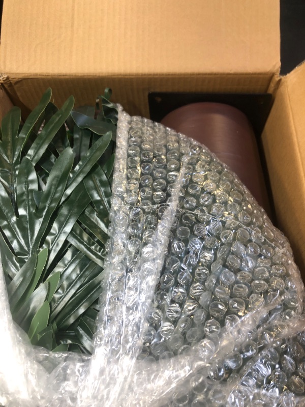 Photo 1 of OUSHENG Lighted Palm Tree Bar Outdoor Christmas Decorations Decor, Light Up LED Artificial Fake Faux Trees Lights for Outside Patio Yard Pool Porch Deck Party Tropical, 7FT