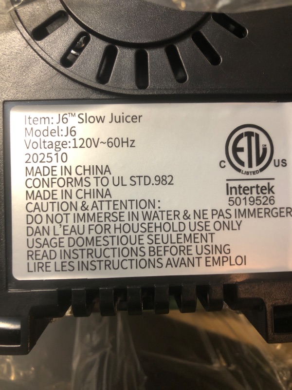 Photo 1 of ECOSELF Cold Press Juicer with 3 Filters (For Juice/Sorbet/Nut Milk), Juicer Machines With 6.0" Wide Mouth Hopper, Self Feeding & Hands-Free Design, Upgraded Motor, Juicer for Family Gathering Party