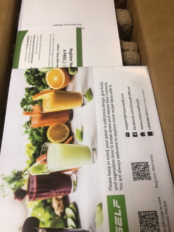 Photo 1 of ECOSELF Cold Press Juicer with 3 Filters (For Juice/Sorbet/Nut Milk), Juicer Machines With 6.0" Wide Mouth Hopper, Self Feeding & Hands-Free Design, Upgraded Motor, Juicer for Family Gathering Party