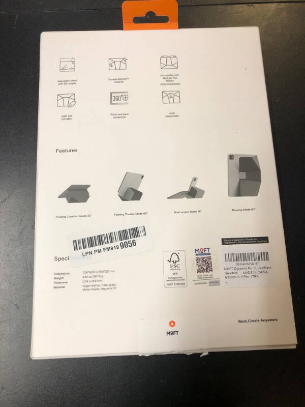 Photo 1 of MOFT Dynamic Folio Case for iPad Pro 11- inch (M5 2025 / M4 2024), Silm Magnetic Stand Case with 20+ Viewing Angles, Auto Wake/Sleep, Ultra Thin, Jet Black