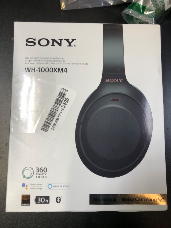 Photo 1 of Sony WH-1000XM4 Wireless Premium Noise Canceling Overhead Headphones with Mic for Phone-Call and Alexa Voice Control, Black WH1000XM4