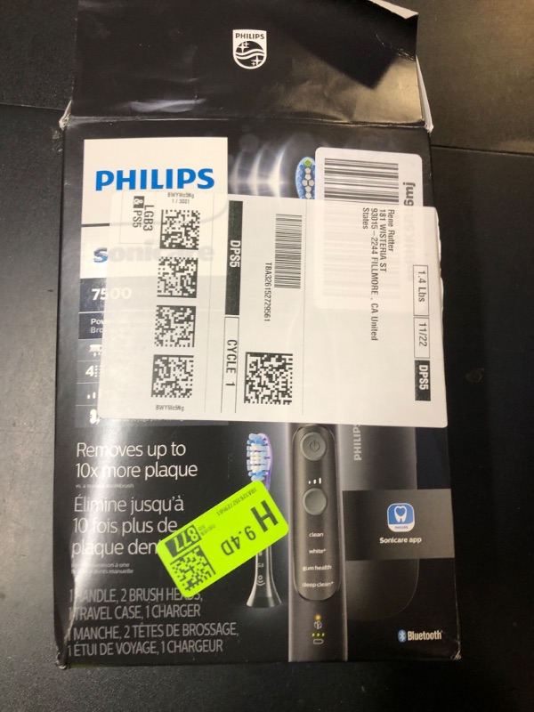 Photo 1 of Philips Sonicare ExpertClean 7500 Black, Rechargeable Electric Power Toothbrush, HX9690/05
