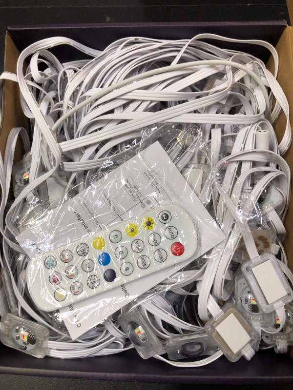 Photo 1 of POOFZY Permanent Outdoor Lights for House,200ft RGB+IC Smart Outdoor Decor, 50 Scene Modes,App/Remote Control,for Christmas,Super Bowl,V-Day,Thanksgiving,Daily & Holiday Party Decor