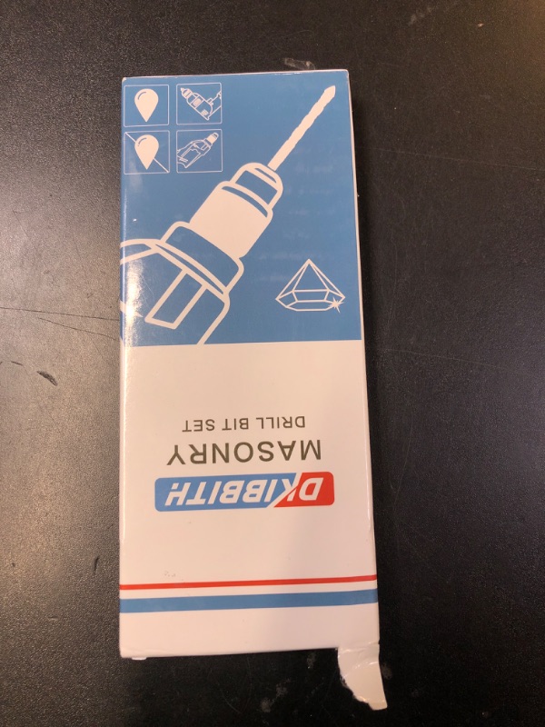 Photo 1 of 10-Piece Masonry Drill Bit Set for Concrete Tile Glass Ceramic Brick,1/8 to 1/2 Inch Drilling Bits with Triangle Handle,Tungsten Steel Alloy Tip.?Black?