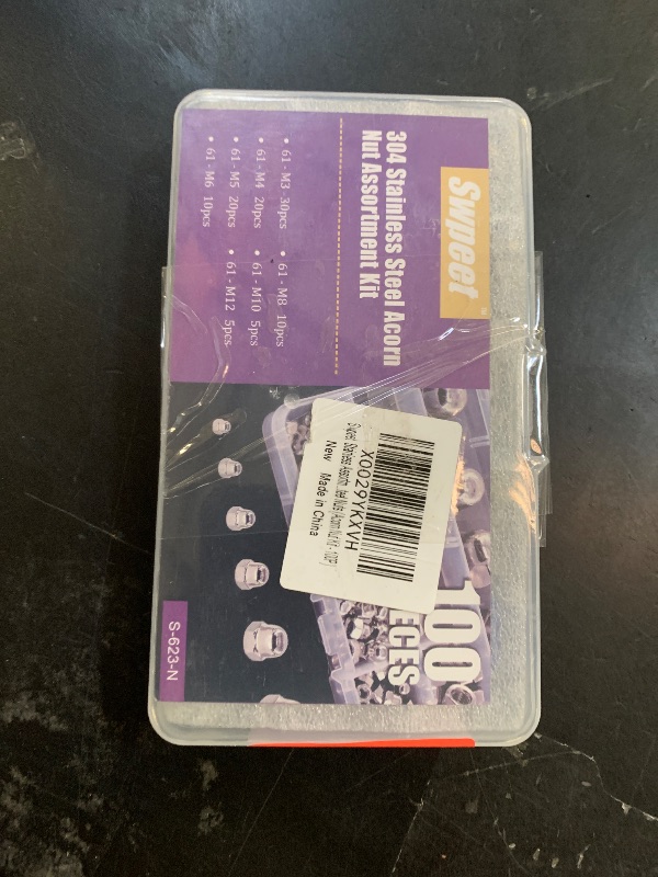 Photo 1 of 100Pcs 304 Stainless Steel Serrated Metric Acorn Cap Nuts Hex Dome Cap Assortment Kit, 7 Sizes - M3 M4 M5 M6 M8 M10 M12