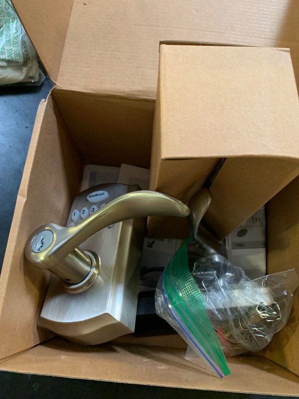 Photo 1 of Kwikset SmartCode 955 Pembroke Light Commercial 10-Button Keypad Electronic Lever, Convenient Keyless Entry, 3-Year Battery Life and High Traffic Durability in Satin Nickel