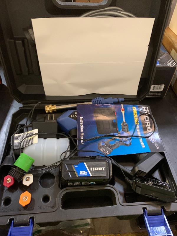 Photo 1 of Ontel Turbo Jet HydroX5 Pro Portable Cordless Pressure Washer (21V 3000mAh Battery), 6-in-1 Nozzle, Dual Water Source, 16ft Detachable Hose