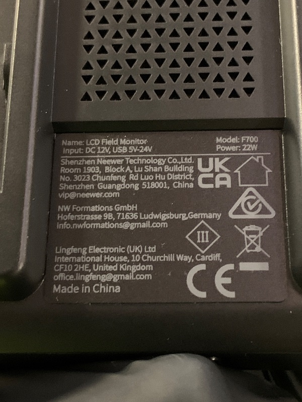 Photo 1 of NEEWER F700 7" Camera Field Monitor, 2000nit HD 1920x1080 IPS Touch Screen with 3D LUT, 4K HDMI Loop in/Out with Peak Focus DSLR Video Assist HDR Waveform, Cold Shoe Mount, Battery Not Included