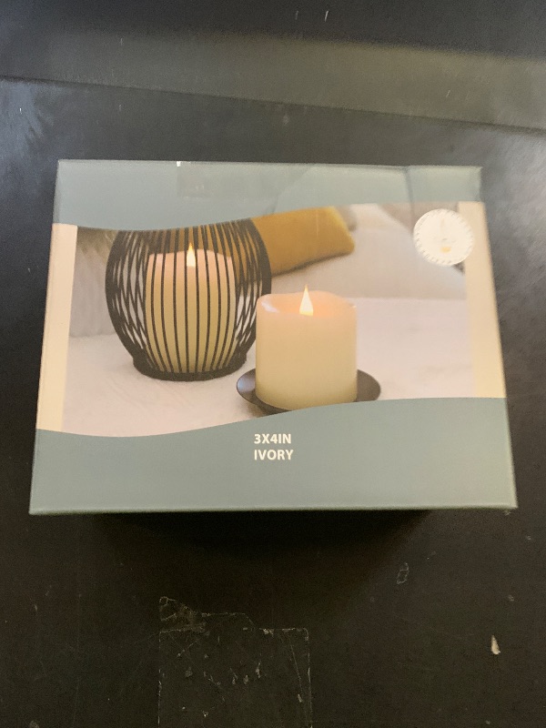 Photo 1 of TECHLONG Flameless Candles Battery Operated with Remote Timer, 3D Moving Flame Flickering, Last 600+ Hours Battery Candles, 3" x 4" Ivory Real Wax Electric LED Candle for Wedding Party, Set of 2