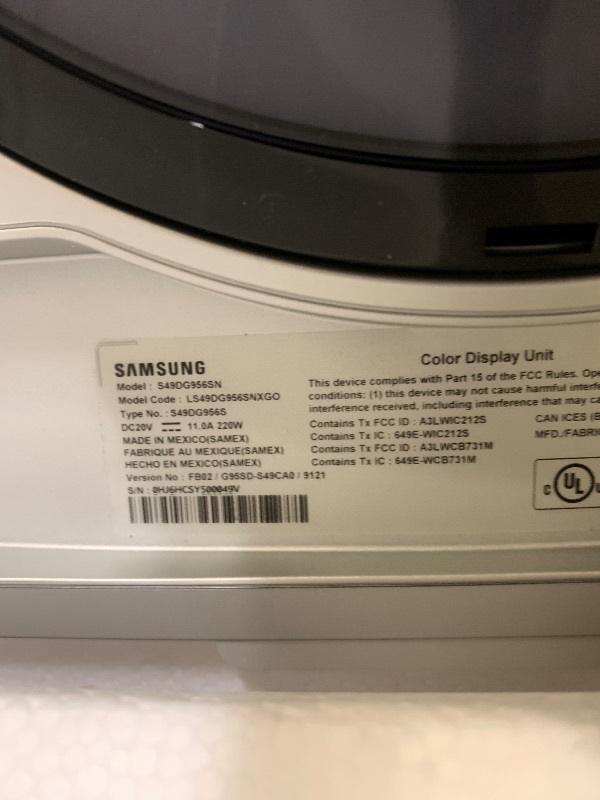 Photo 1 of Samsung 49-Inch Odyssey G9 (G95SD) Series QD-OLED G-Sync Compatible Curved Gaming Monitor, 240Hz, 0.03ms, Dual QHD, Glare Free, FreeSync Premium Pro, Ergonomic Stand,LS49DG956SNXGO,2024, 3 Yr Warranty