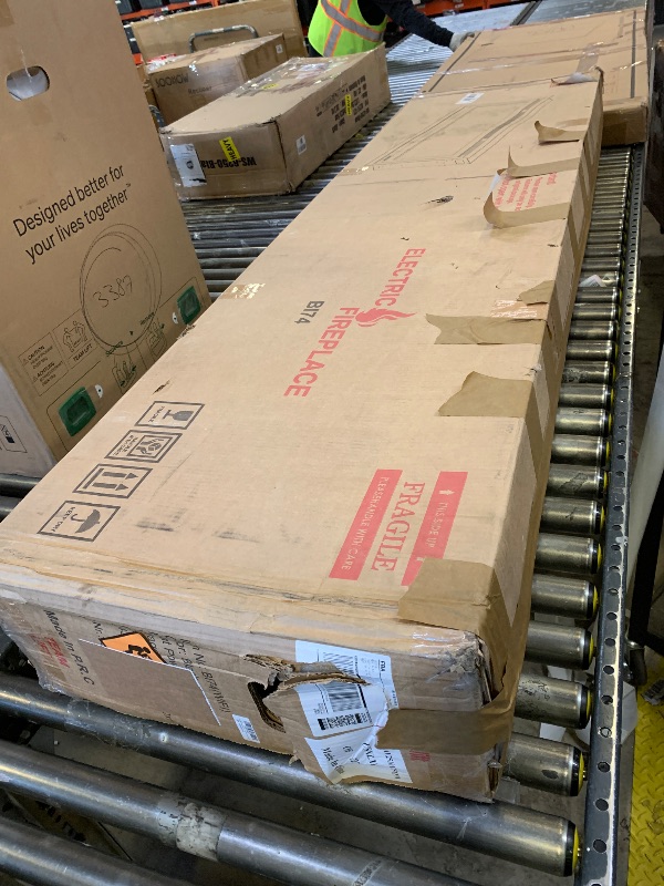 Photo 1 of Dreamflame 74 inch Electric Fireplace, Smart Fireplace Insert recessed in Wall and Wall Mounted fire Place Heater with Metal Frame, Multicolor Flame & Realistic logs?Thermostat& Timer, 1500W, Black