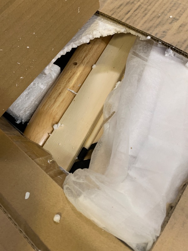 Photo 1 of KISLOT Wood Bed Frame with Upholstered Headboard Wooden Platform with Silent Slat Support Mattress Foundation No Box Spring Needed, Easy Assembly