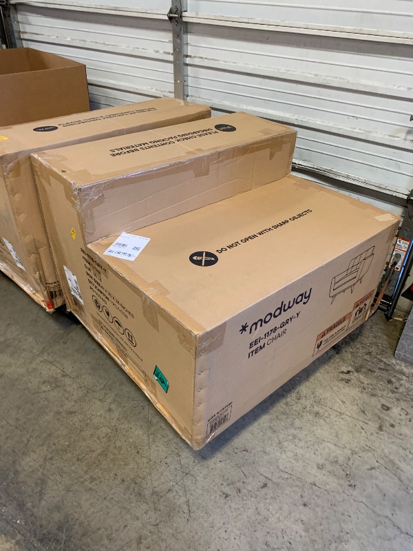 Photo 1 of Modway Engage Mid-Century Modern Upholstered Leather Two Armchair Set in Expectation Gray