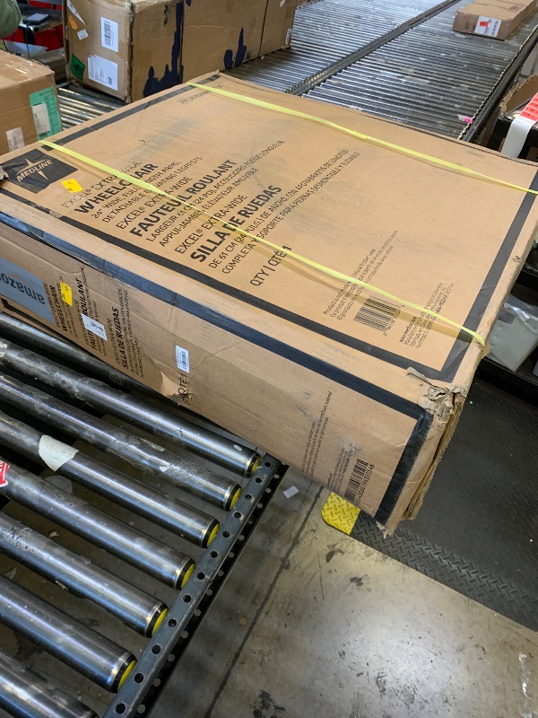 Photo 1 of Medline Excel Extra-Wide Wheelchair with 24" Seat, Full-Length Arms, Elevating Leg Rests, and Chrome Frame - Bariatric, Premium Mobility Aid for Enhanced Comfort and Durability