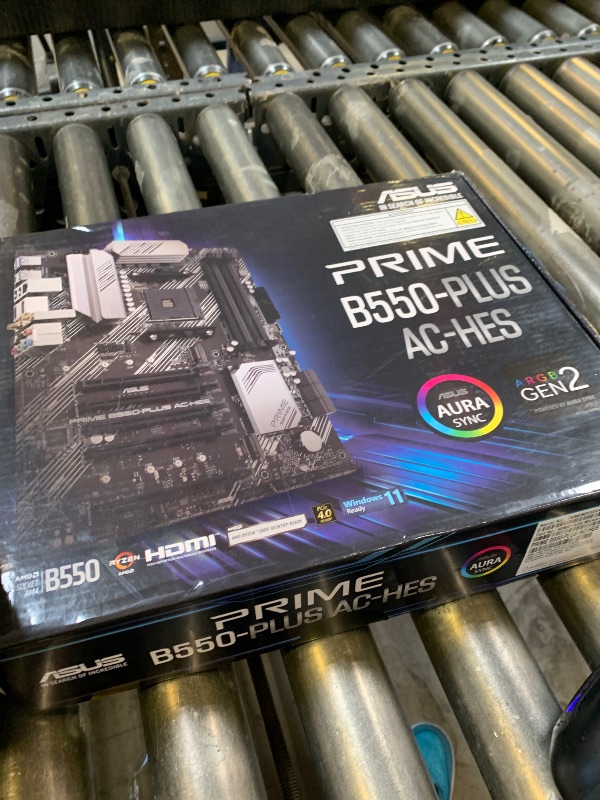Photo 1 of ASUS Prime B550-PLUS AC-HES AMD AM4 (3rd Gen Ryzen) ATX Motherboard (Dual M.2, PCIe4.0, WIFI5, 1Gb Ethernet, SATA 6 Gbps, USB 3.2 Gen 2 Type-C, Front USB 3.2 Gen 1 Type-C and CEC Tier II Ready)