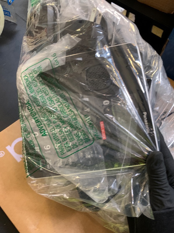 Photo 1 of Panasonic Cordless Phone with Advanced Call Block, Link2Cell Bluetooth, One-Ring Scam Alert, and 2-Way Recording, Answering Machine, 5 Handsets - KX-TGF975B (Black/Silver Trim)