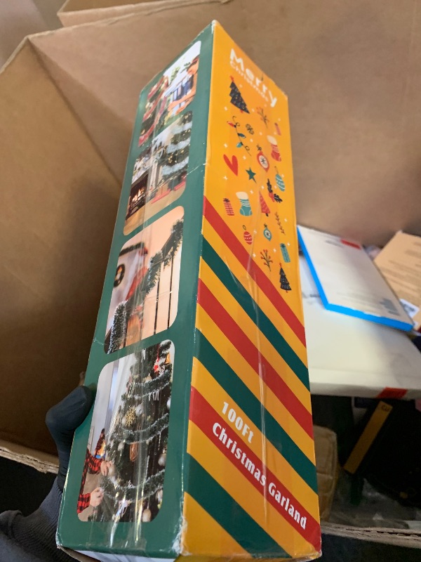 Photo 1 of 100Ft Christmas Garland - Xmas Tree Decorations, Christmas Tinsel Decorations for Indoor&Outdoor Home Decor, Christmas Metallic Twist Garland Ceiling Hanging Decorations for New Year(Green)