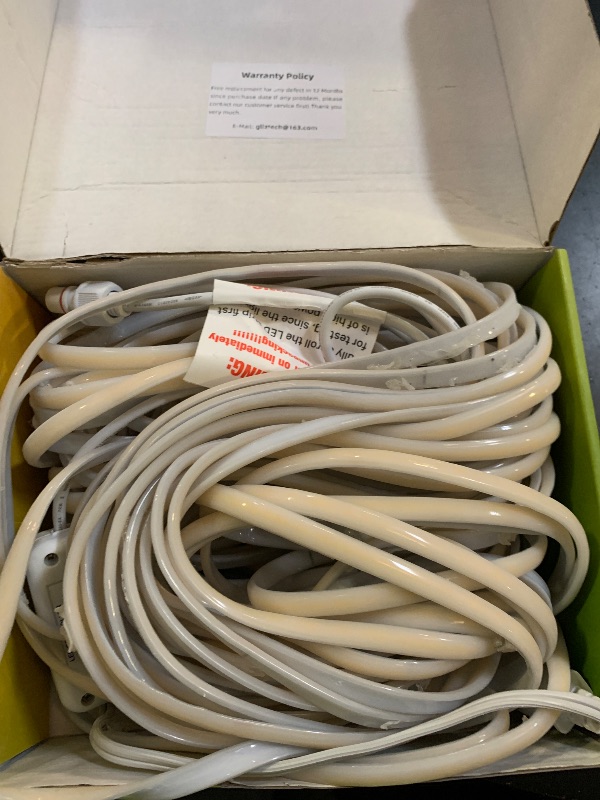 Photo 1 of Gliztech IP67 Waterproof COB LED Strip Lights AC 120V Direct Plug, 100FT Super Bright Outdoor Strip Lights with Double Fuse Controller, 2700K Warm White LED Strips for Garden Patio Commercial Decor