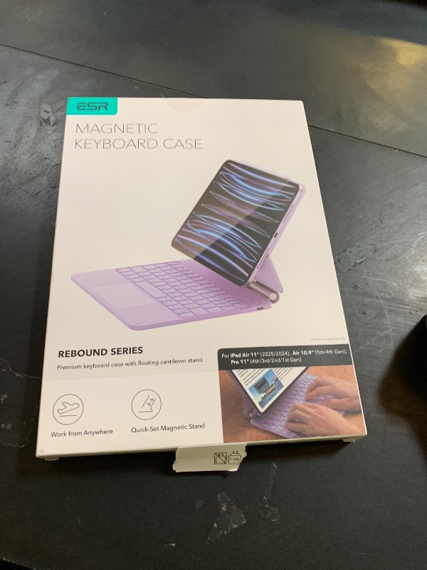 Photo 1 of ESR iPad Air 11 inch Case with Keyboard (M3/M2,2025/2024), iPad Pro 11 (4th/3rd/2nd/1st Gen) & Air 5/4th Magic keyboard Case, Easy-Set Floating Cantilever Stand, Precision Multi-Touch Trackpad, Purple