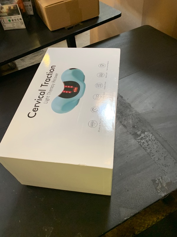 Photo 1 of Red Light Therapy Neck Traction Pillow, Neck Stretcher for Neck Pain Relief, Cervical Traction Device for Tension Headache and Neck Hump Corrector with 10000 mAh Power Bank